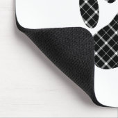 Zwart-Wit Tartan Hond Pootafdruk Muismat (Hoek)