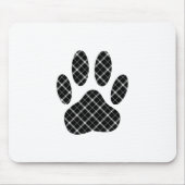 Zwart-Wit Tartan Hond Pootafdruk Muismat (Voorkant)