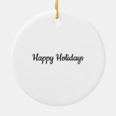 Zwart wit tartan Kerstmis Vrolijk en helder Keramisch Ornament (Achterkant)