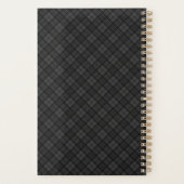 Zwart-wit tartan Kerstplaid Monogram Planner (Achterkant)