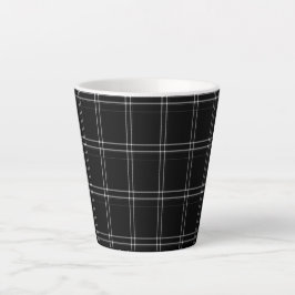Zwart-wit Tartan Latte Mok