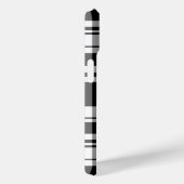 Zwart-wit tartan plaid kalligrafie Case-Mate iPhone case (Achterkant / Rechts)