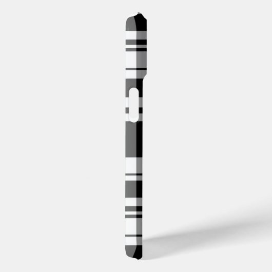 Zwart-wit tartan plaid kalligrafie Case-Mate iPhone case (Achterkant / Rechts)