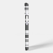 Zwart-wit tartan plaid kalligrafie Case-Mate iPhone case (Achterkant / Links)