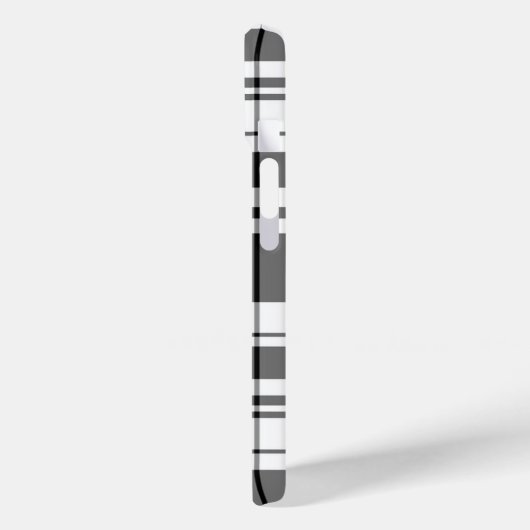 Zwart-wit tartan plaid kalligrafie Case-Mate iPhone case (Achterkant / Links)