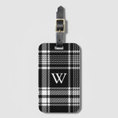 Zwart-wit Tartan Pset Bagagelabel (Voorkant (verticaal))