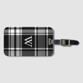 Zwart-wit Tartan Pset Bagagelabel (Voorkant (horizontaal))