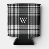 Zwart-wit Tartan Pset Blikjeskoeler (Voorkant)