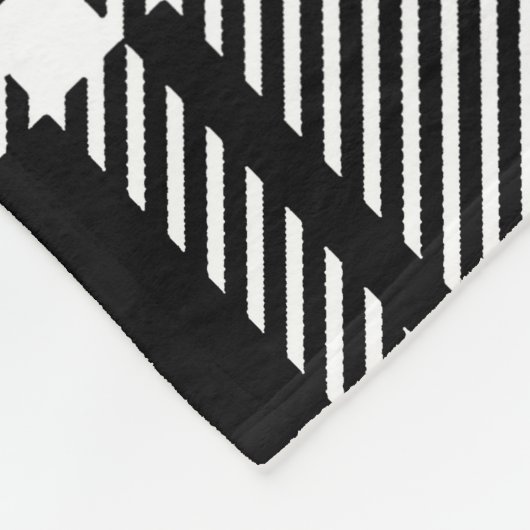 Zwart-wit Tartan Pset Fleece Deken (Hoek)