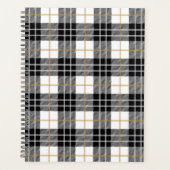 Zwart-wit Tartan Pset Planner (Voorkant)