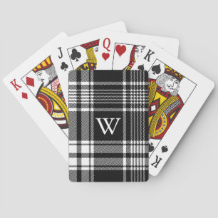 Zwart-wit Tartan Pset Pokerkaarten