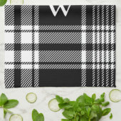 Zwart-wit Tartan Pset Theedoek (Gevouwen)