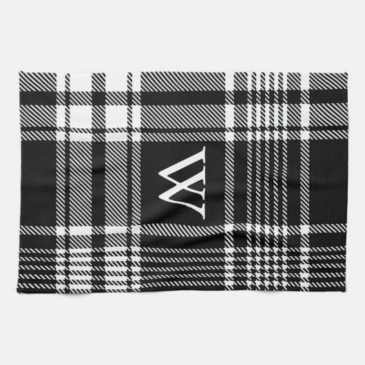 Zwart-wit Tartan Pset Theedoek (Horizontaal)