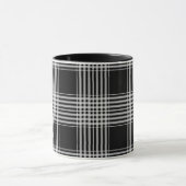 Zwart-wit tartan ruitjespatroon mok (Midden)