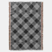 Zwart-Wit Tartan Schotse Ruit Deken (Voorkant Verticaal)