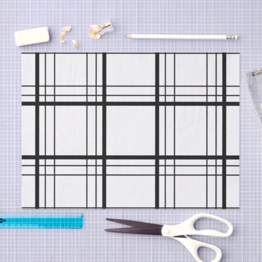 Zwart-wit Tartan Tissuepapier (Craft)