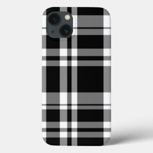 Zwart-wit tartan-vlakpatroon Case-Mate iPhone case