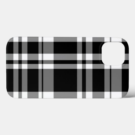 Zwart-wit tartan-vlakpatroon Case-Mate iPhone case (Achterkant (horizontaal))