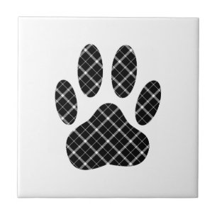 Zwart-wit Tartan Weg afdrukken Tegeltje