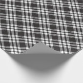 Zwart-wit Tartanpatroon Cadeaupapier (Hoek)