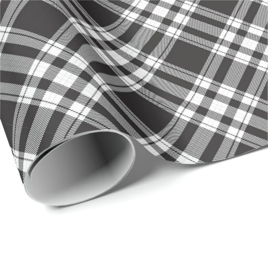 Zwart-wit Tartanpatroon Cadeaupapier (Rol Hoek)