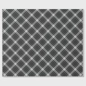 Zwart-wit Tartanpatroon Cadeaupapier (Vlak)