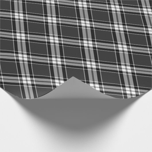 Zwart-wit Tartanpatroon Cadeaupapier (Hoek)