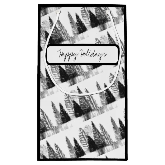 Zwart & Wit Tas Gift Bag Klein Cadeauzakje (Achterkant)