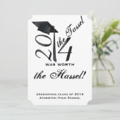 Zwart-wit Tassel Worth of the Hassle Afstuderen Kaart (Staand voorkant)