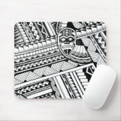 Zwart-wit Tattoo Afrikaanse maskerontwerp Muismat (Met muis)