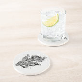 Zwart-wit -Tattoo art Zandsteen Onderzetter (Zijkant)