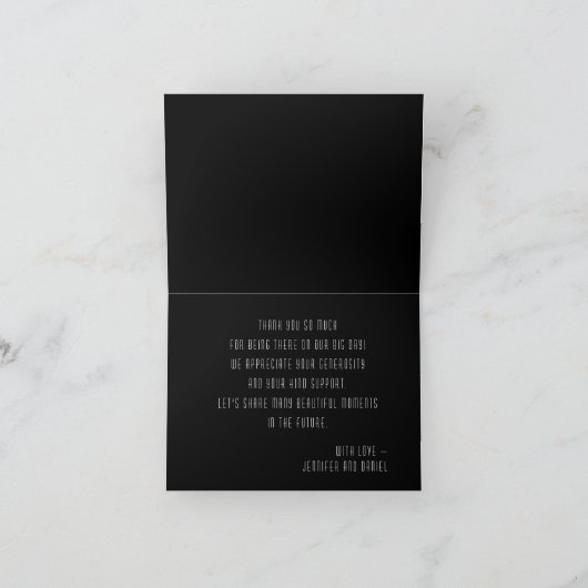 Zwart-wit Tattoo bruiloft Bedankkaart (Binnen)