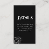 Zwart-wit Tattoo bruiloft Informatiekaartje (Voorkant)