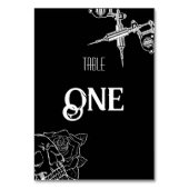 Zwart-wit Tattoo bruiloft Kaart (Achterkant)