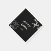 Zwart-wit Tattoo bruiloft Servet (Hoek)
