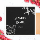 Zwart-wit Tattoo bruiloft Servet