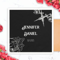 Zwart-wit Tattoo bruiloft