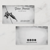 Zwart-wit Tattoo machine Visitekaartje (Voorkant / Achterkant)