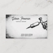 Zwart-wit Tattoo machine Visitekaartje (Voorkant)