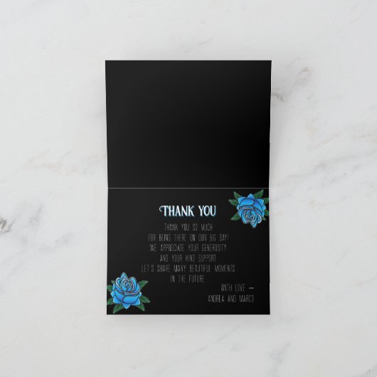 Zwart-wit Tattoo Old School Invitation Bedankkaart (Binnen)