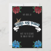 Zwart-wit Tattoo Old School Invitation Kaart (Voorkant)