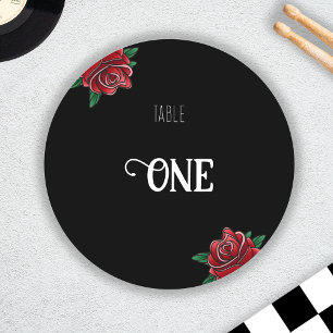 Zwart-wit Tattoo Old School Invitation Ronde Sticker