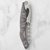 Zwart-wit Tattoo Pattern Vaderdag Kurkentrekker (Achterkant)