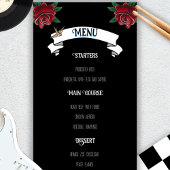 Zwart-wit Tattoo Rockabilly Wedding Menu