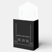 Zwart-wit Tattoo Roos bruiloft uitnodiging Bedankdoosjes (Geopend)