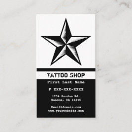 Zwart wit tattoo ster aangepaste visitekaartjes