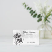  zwart-wit Tattoo Visitekaartje (Staand voorkant)