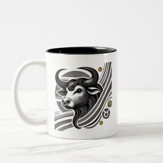 Zwart-wit Taurus Zodiac Coffee Mok (Links)