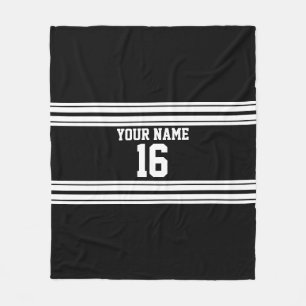 Zwart wit team Jersey Fleece Deken