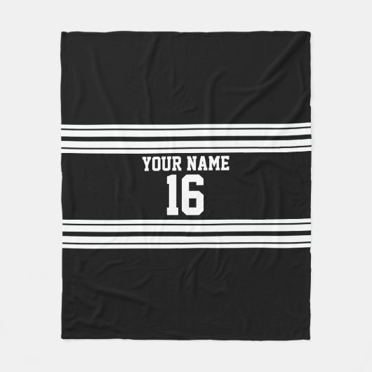 Zwart wit team Jersey Fleece Deken (Voorkant)
